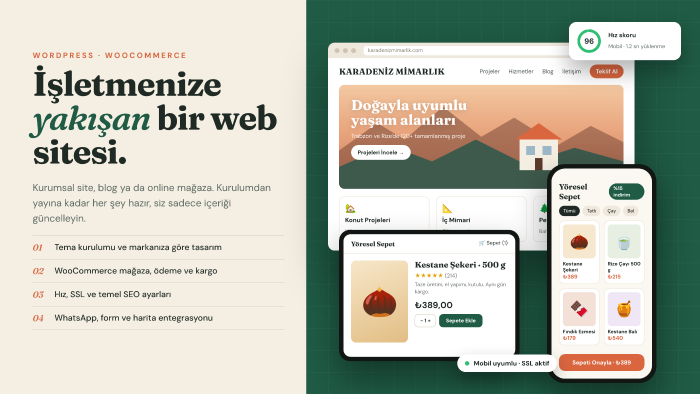 WordPress ile kurumsal web sitesi ve online mağaza kurarım