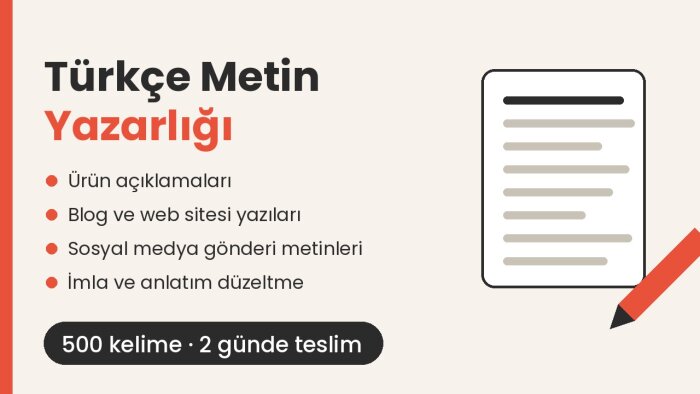 ürün açıklaması, blog ve sosyal medya metni yazarım