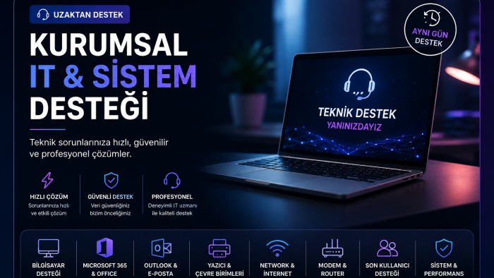 kurumsal bt ve sistem desteği sağlarım