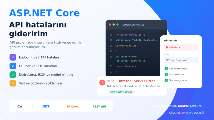 ASP.NET Core API hatalarınızı gideririm