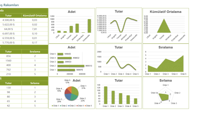 profesyonel excel raporlama dosyaları hazırlarım