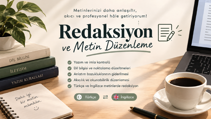 Türkçe ve İngilizce metinleri yeniden düzenlerim