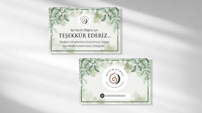 firmanıza uygun kartvizit ve etiketi tasarlarım