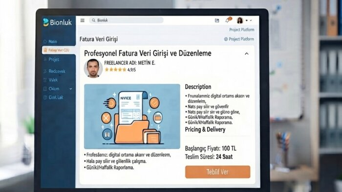 e-arşiv fatura ve veri girişi hizmeti veriyorum