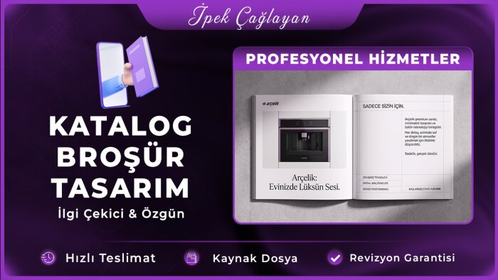 ürünleriniz için profesyonel katalog ve broşür tasarlarım