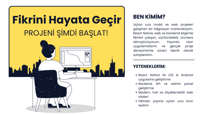 fikrinizi çalışan bir web sitesine dönüştürürüm