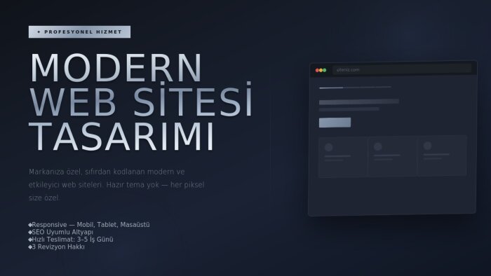 Profesyonel, modern ve mobil uyumlu web sitesi yapıyorum