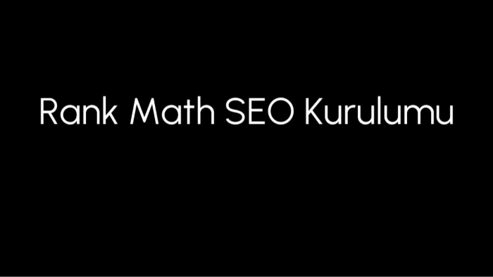 WordPress sitenize Rank Math SEO kurar ve optimize ederim