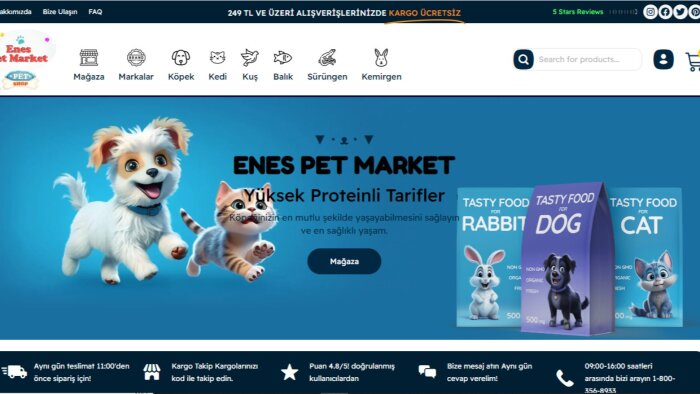 petshop ve diğer e ticaret web sitesi yapabilirim