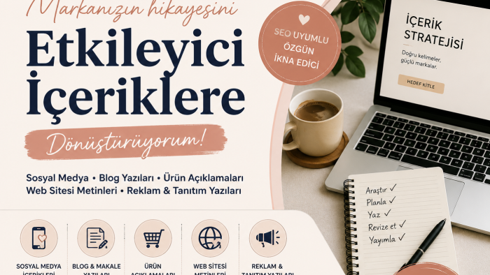 markanız ve ürünleriniz için yaratıcı metinler üretebilirim