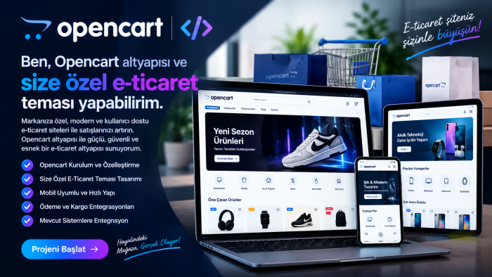 Opencart altyapısı ve size özel e-ticaret teması yapabilirim