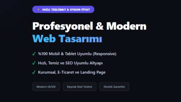 markanıza özel modern ve mobil uyumlu web sitesi tasarlarım