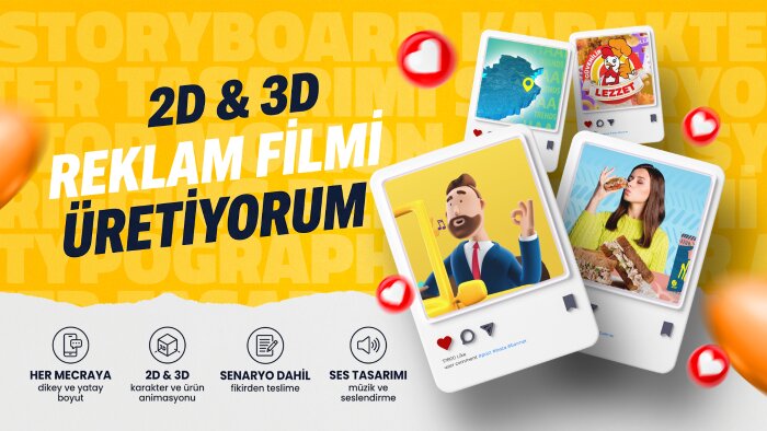 markanız için 2D ve 3D animasyon reklam filmi hazırlarım
