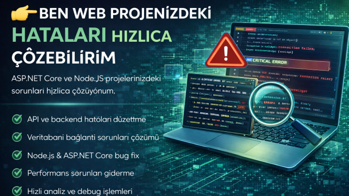 web projenizdeki hataları hızlıca çözebilirim