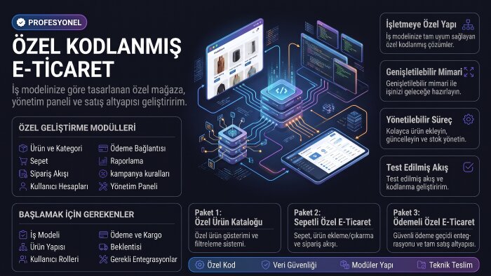 özel kodlanmış e-ticaret sitesi geliştiririm