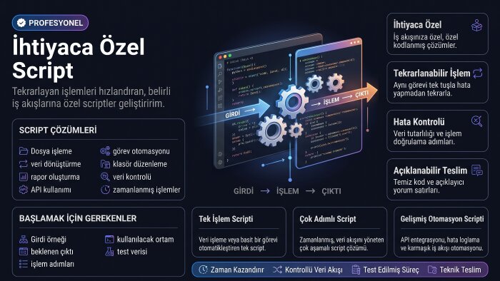 ihtiyacınıza özel script yazarım