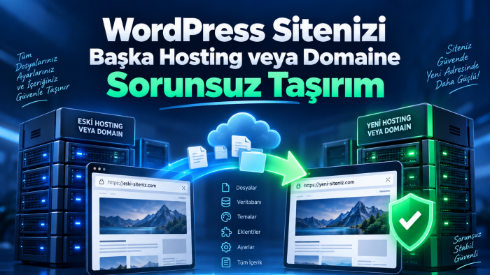 WordPress sitenizi başka hosting/domaine sorunsuz taşırım