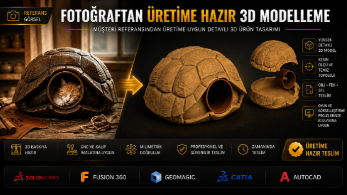fikirlerinizi profesyonel 3D modele dönüştürürüm
