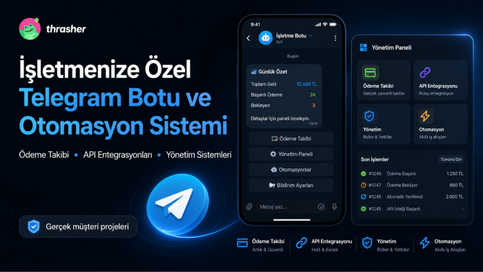 Python veya Node.js ile özel Telegram botu yaparım