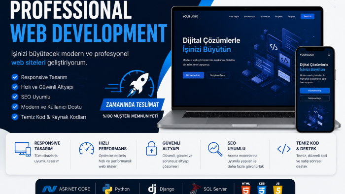 profesyonel şekilde her türlü web sitesini yapabilirim