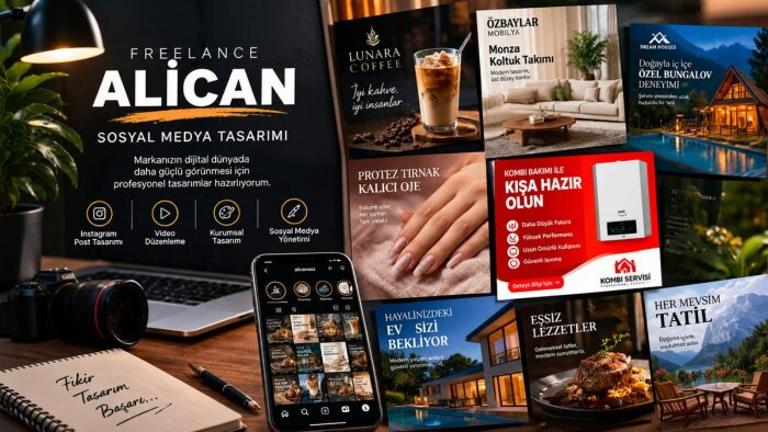  markanıza özel profesyonel Instagram postları tasarlarım