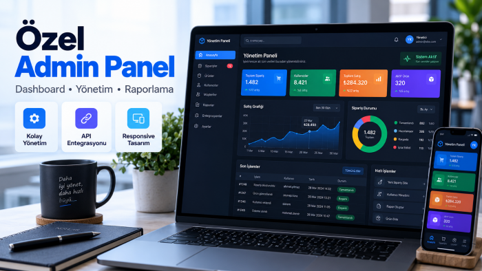 ihtiyacınıza özel modern admin paneller geliştiriyorum