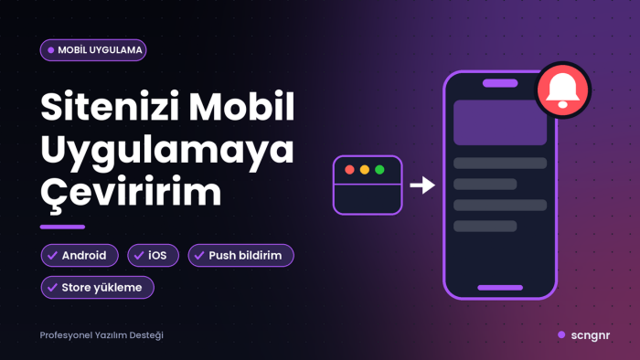 web sitenizi Android ve iOS uygulamasına çeviririm