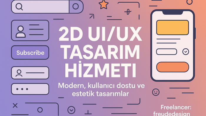 işlevsel ve şık 2D UI/UX tasarımları yaparım