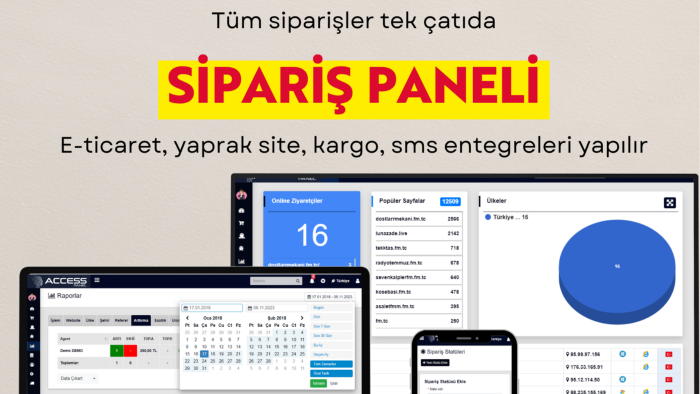 global destekli sipariş paneli kurabilirim