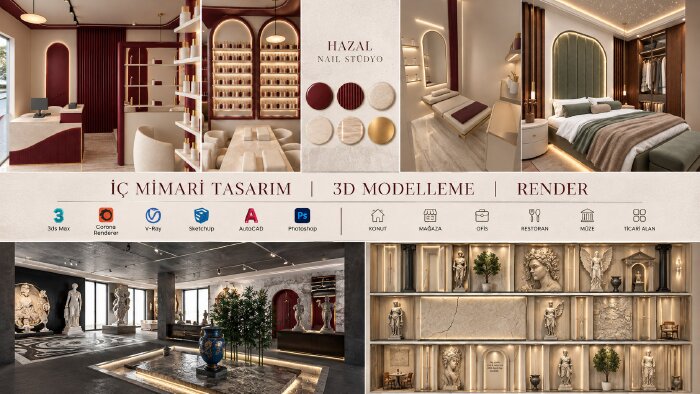 profesyonel 3D modelleme ve gerçekçi render hazırlarım