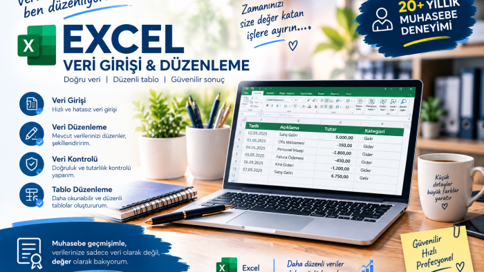 muhasebe deneyimimle Excel verilerinizi düzenliyorum