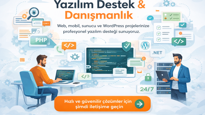 uçtan uca yazılım destek ve sorunlarınızı çözüyorum