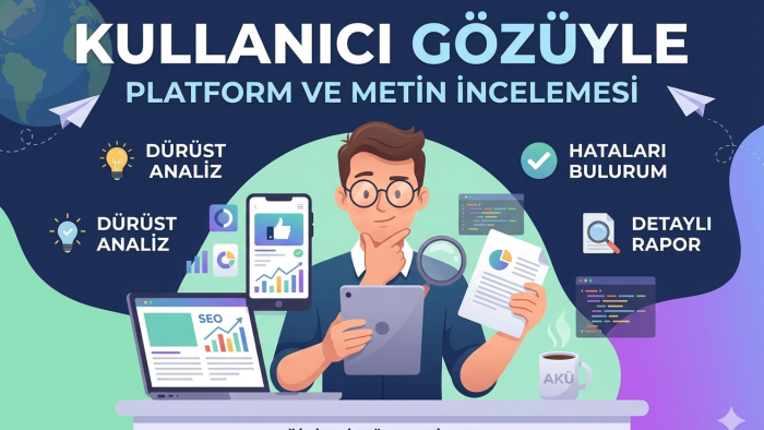 platform ve metinlerinizi kullanıcı gözüyle raporlarım