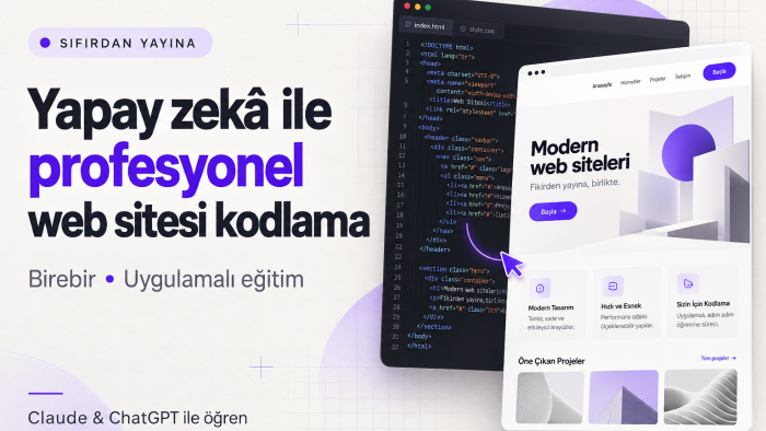 yapay zeka ile profesyonel site kodlama dersi verebilirim