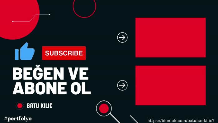 YouTube videolarına kapanış ekranı yaparım