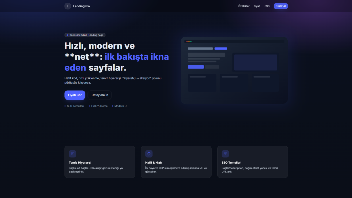 seo uyumlu ve etkileşimli landing page yaparım