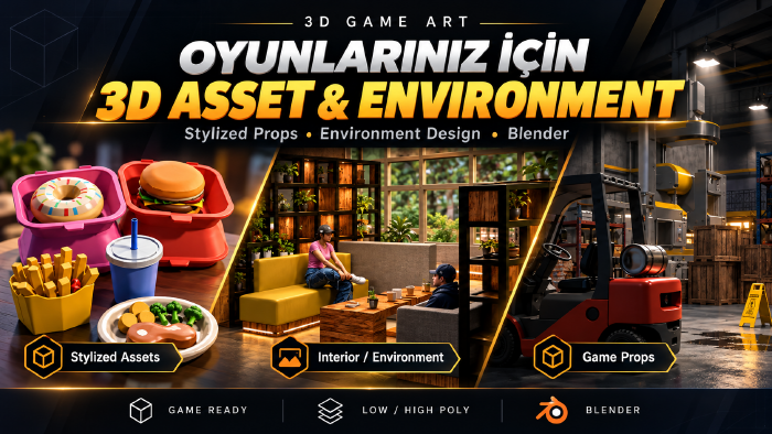 oyunlarınız için 3D asset, prop ve environment tasarlarım