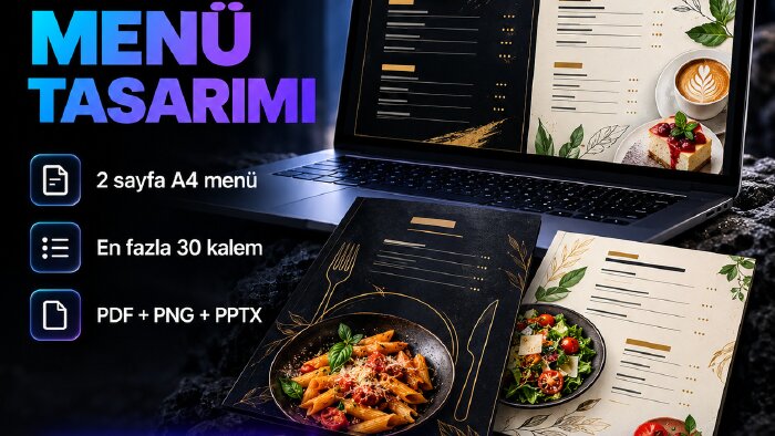 kafe ve restoranınız için menü sayfa düzeni hazırlarım