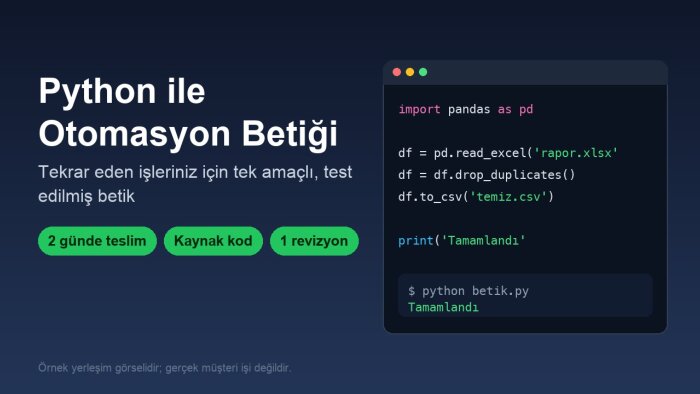 Python ile küçük otomasyon ve veri işleme betikleri yazarım