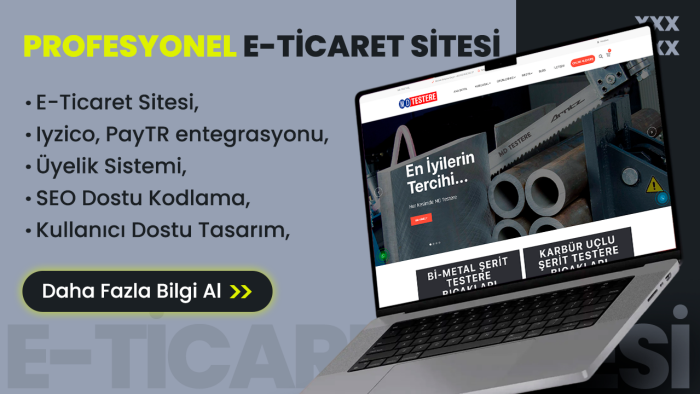 E-Ticaret sitenizi profesyonel şekilde kodlayabilirim