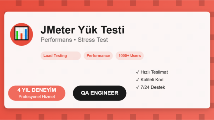 JMeter ile performans ve yük testleri yapabilirim