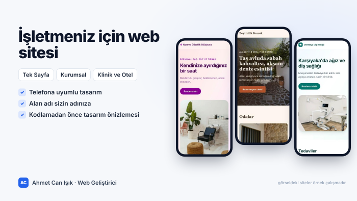 işletmeniz için web sitesi yaparım
