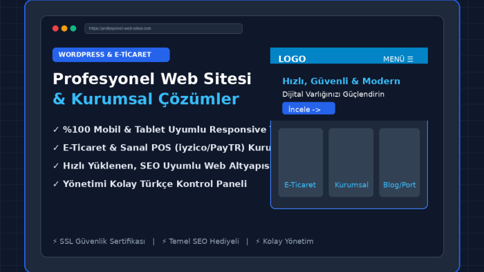 talebe göre profesyonel web sitesi oluştururum