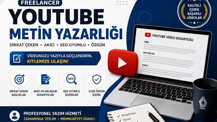 YouTube videolarızı istediğiniz konuda özenle hazırlarım