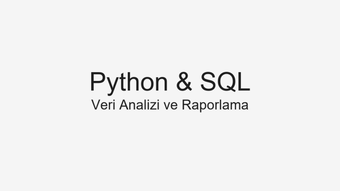 Python ve SQL ile veri analizi ve raporlama yapıyorum