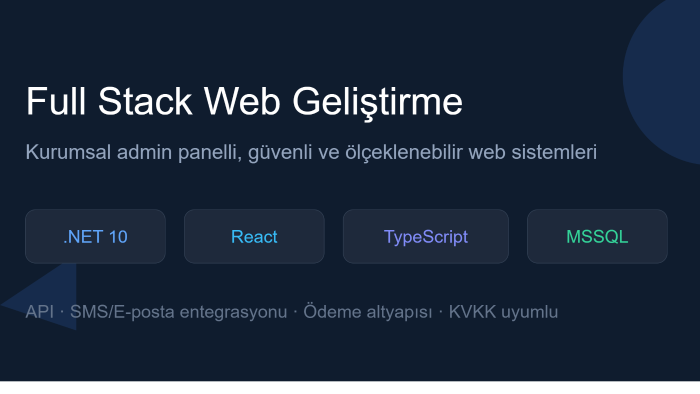 .net ile web uygulaması geliştiriyorum