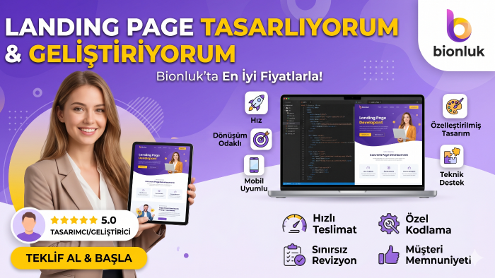 Landing page tasarım ve geliştirme yapabilirim