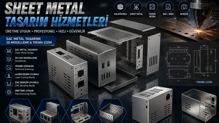 üretime uygun sac metal ve sheet metal tasarımı yaparım