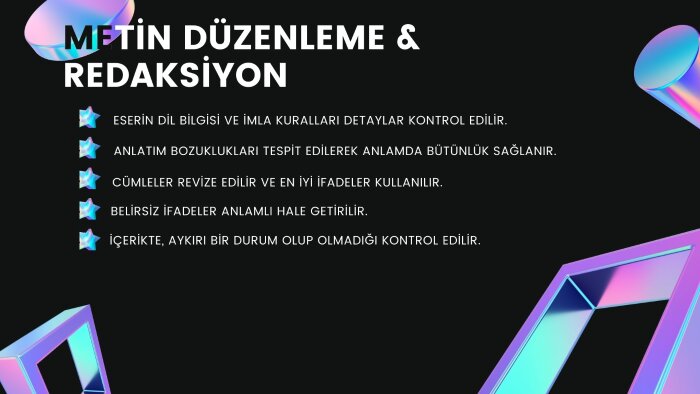 metin düzenleme ve redaksiyon yaparım