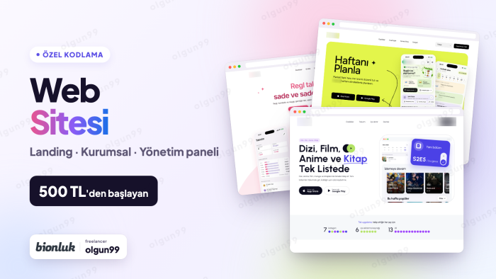işletmenize özel hızlı ve modern web sitesi yaparım